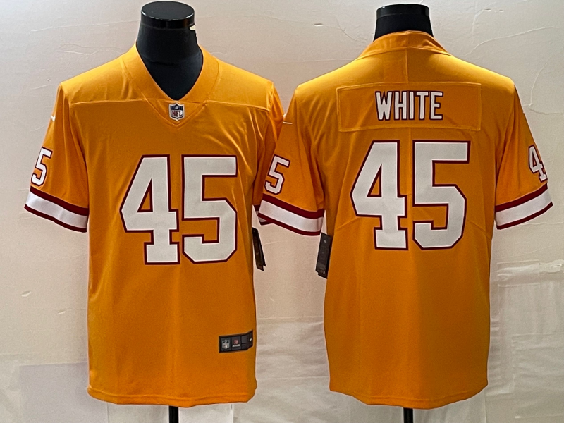 Men's Tampa Bay Buccaneers Devin White #45 Orange Throwback Jersey